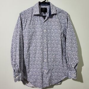 WRK Slim Fit Dress Shirt Mens 15.5 32 33 Button Down Long Sleeve Micro Print